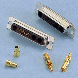 D-Sub Connector Solder-pot Termination - Coaxial / Power typ